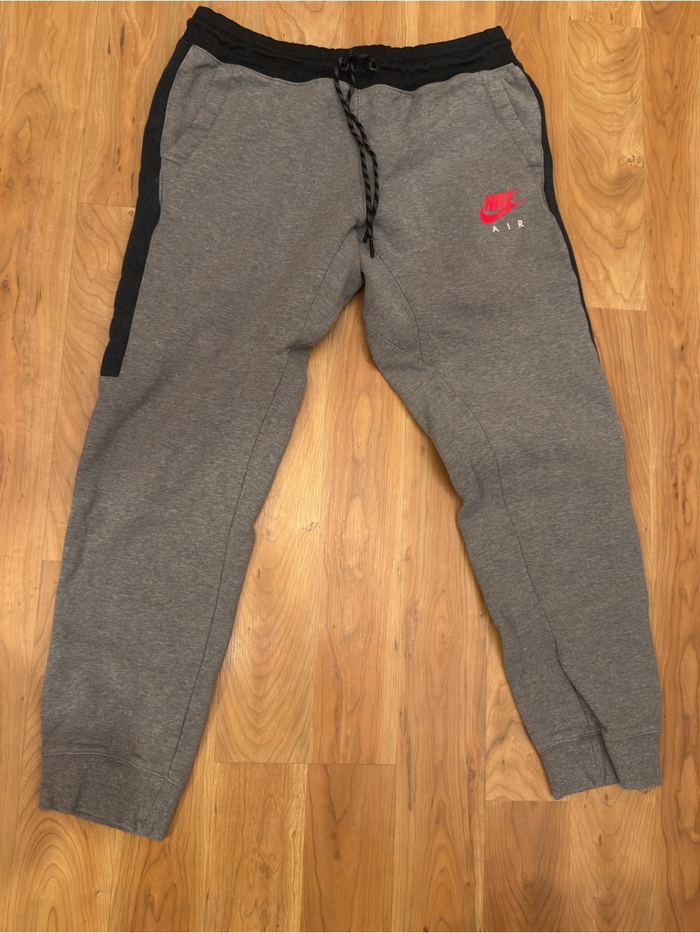 Nike Air Fleece Joggers Grey Charcoal Colorblock Mens Large AQ7257-091